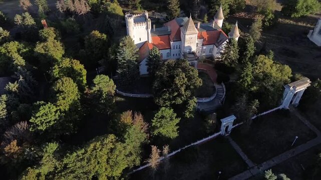 Drone View Footage of Fantast Castle in Serbia