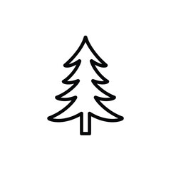 Simple outline drawing of a pine tree on white background