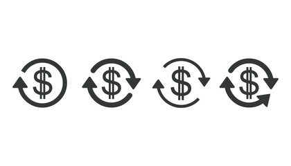 Dollar currency exchange money transfer vector icon illustration
