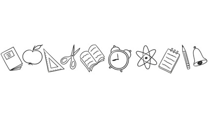 Back to school doodle seamless pattern vector illustration