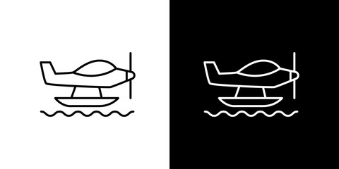Floatplane Icon Water Landing Aircraft Vector Illustration for Travel Designs