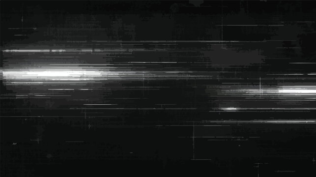 Abstract black and white glitch background with light effect and noise