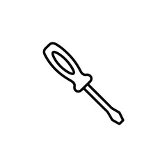 Simple hand drawn illustration of a screwdriver tool