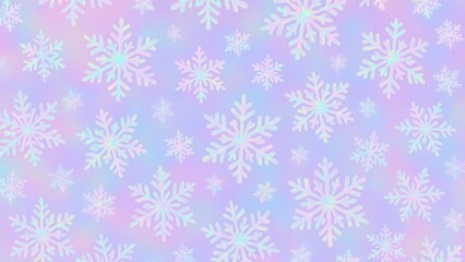 Holographic snowflakes pastel background, desktop wallpaper