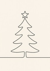 Minimalist tree line art