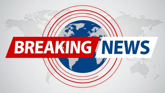 Breaking News Globe World Map - Powered by Adobe