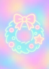 Neon wreath pastel glow