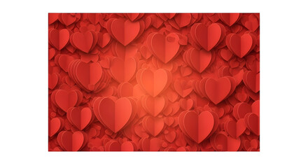 Layered Paper Hearts, isolated on transparent background