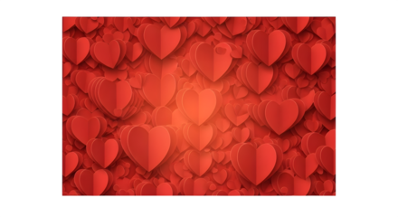 Layered Paper Hearts, isolated on transparent background