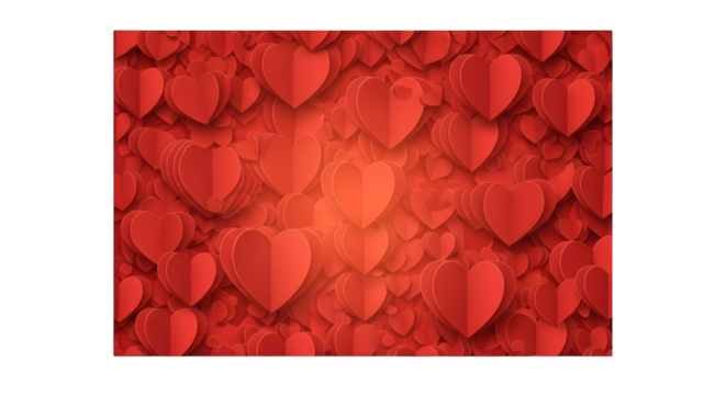 Layered Paper Hearts, isolated on transparent background