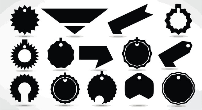 Silhouette Tags Set Vector Price Tags, Labels and Stickers