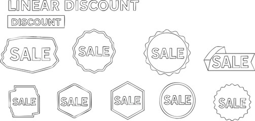 Minimalist Sale Banners and Stickers for Discount Promotions