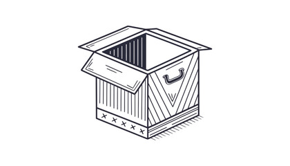 Open cardboard box illustration for storage and moving needs