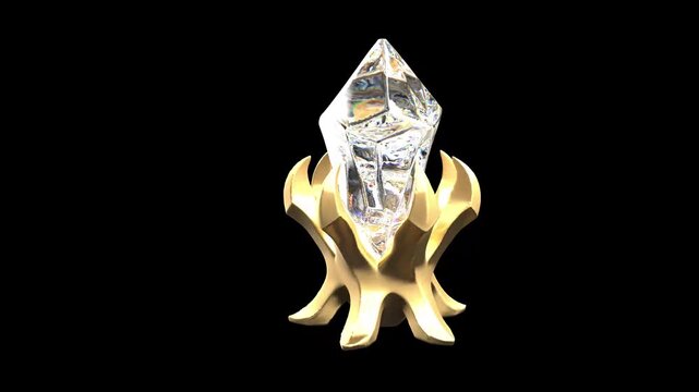 fantastic crystal fake 3d game on black bg rotate