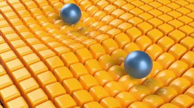 orange boxes morph to spheres able to loop endless
