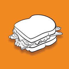Simple Doodle of a Classic Deli Sandwich