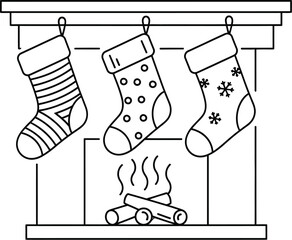 Christmas stockings fireplace holiday season decoration winter celebration homeart
