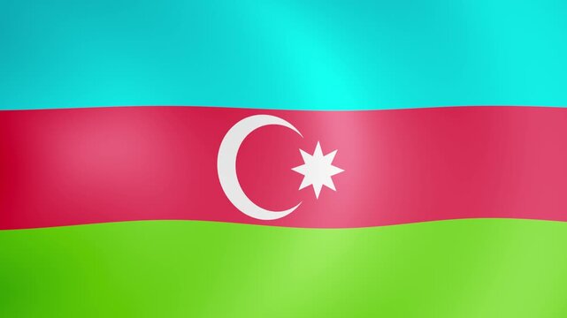 4K Loop Azerbaijan Waving Flag Animation