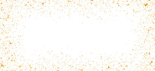 Golden confetti with falling glitter and sparkling dots. Elegant decorative pattern for Christmas, New Year, and other holiday designs in PNG format.