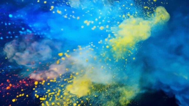 Colorful Explosion of Powder Paint in Slow Motion