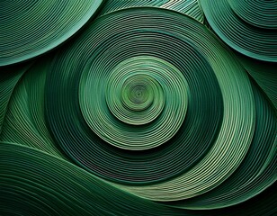 abstract concentric circles dark green textured surface layered design resembling a geological formation or a stylized flower