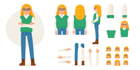 Female character design elements and accessories