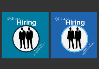 We are hiring recruitment open job vacancy design vector social media post banner template or web banner layout .	