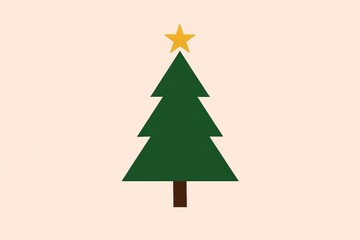 Obraz premium Minimalist Christmas tree illustration.