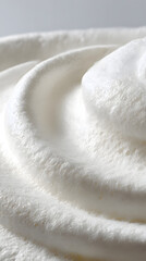 Creamy Swirl: A close-up view unveils a luxurious, swirling cascade of freshly whipped, delectable cream, inviting indulgence with its smooth, textured surface.