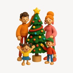 Fototapeta premium Family celebrating Christmas together.