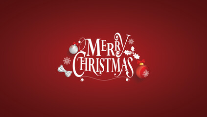 Christmas Elements Added to Merry Christmas Typography