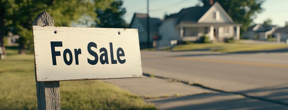 For Sale sign inviting buyers to a beautiful home on a sunny day with vibrant surroundings and a welcoming atmosphere