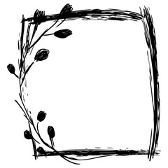 Floral Frame Hand Drawn Scribble