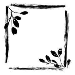 Floral Frame Hand Drawn Scribble