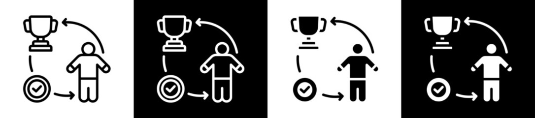 Goal Visualization Icon Set In Black And White Filled Style Collection