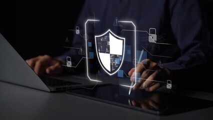 Cyber security protection and cyber security strategies against cyber threats, system hacks, digital breaches, network attacks, and safeguarding data with strong cyber security infrastructure. Muxer © InfiniteFlow