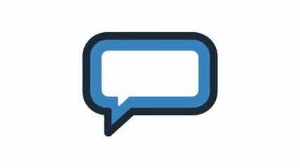 Fototapeta premium Speech Bubble Icon in Blue Color on White Background with Simple Design for Messaging App