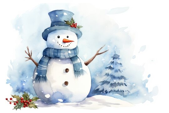 Snowman top border winter white representation.