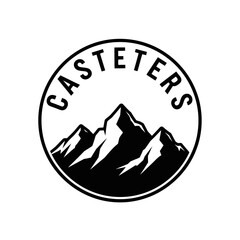 Casteters logo featuring a mountain range within a circular frame.
