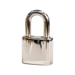 Metal padlock resting on a flat surface in bright light