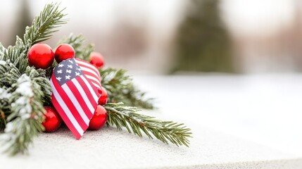 Obraz premium Wreaths and flags adorn headstones at National Forest Park Cemetery during U.S. Soldiers' Day celebration