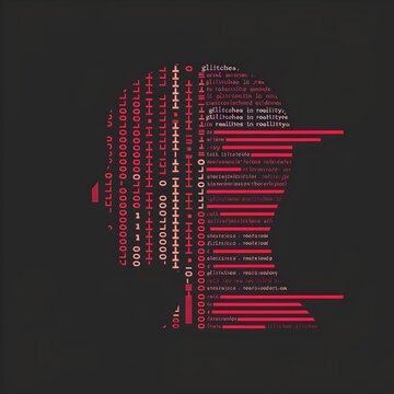 human head outline in profile, filled with binary code, clean tech style, centered, no text. Concept: Tech identity, digital glitches, cyber aesthetics, data consciousness, modern minimalist branding.