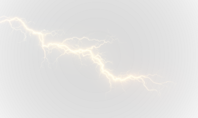 Striking lightning bolts flash dramatically across a transparent background. Perfect overlay for storm, thunder, and electric effects. Adds intensity and energy to digital or graphic compositions. Bac