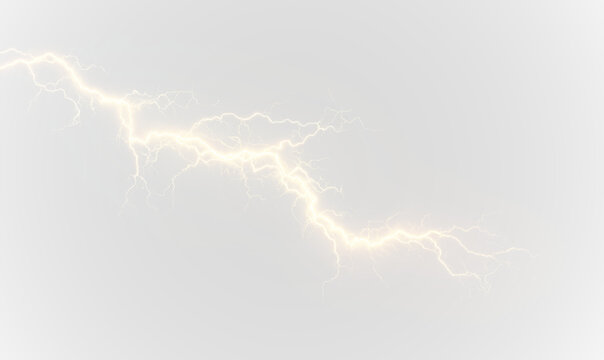 Striking lightning bolts flash dramatically across a transparent background. Perfect overlay for storm, thunder, and electric effects. Adds intensity and energy to digital or graphic compositions. Bac - Powered by Adobe