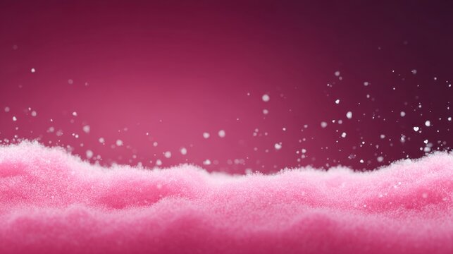 Soft pink sugar texture with sparkling white particles on a dreamy background suitable for creative designs and festive celebrations or abstract concepts