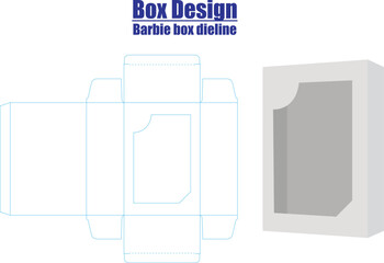 Packaging box dyeline design with template 