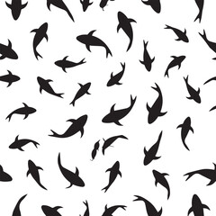 koi monochrome koi pattern ornamental repeat design 