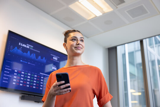 Businesswoman using artificial intelligence for business productivity