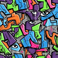 Abstract graffiti art featuring vibrant colors and artistic lettering design