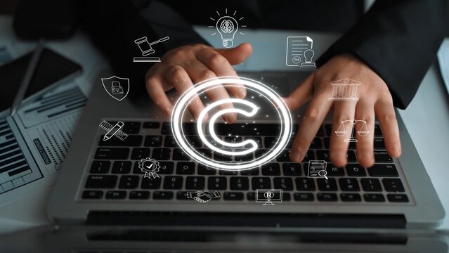 Copyright protection highlights copyright, intellectual property, and legal ownership through law, verification, and secure digital rights Marrow